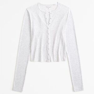 Abercrombie & Fitch Long-Sleeve Featherweight Rib Henley Top